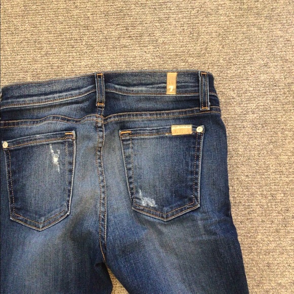 Seven For All Mankind Ankle Skinny with Destroy in Distressed Light Size 25 - Picture 11 of 12